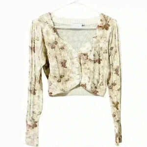 LUSH Cropped Printed Cardigan